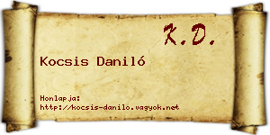 Kocsis Daniló névjegykártya
